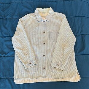 Striped Button-Up Chore Jacket